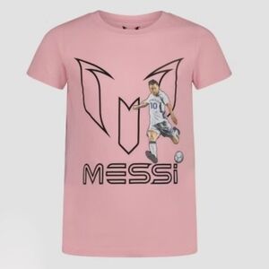 Messi Kids Unisex Pink Graphic T-Shirt Size XL/14